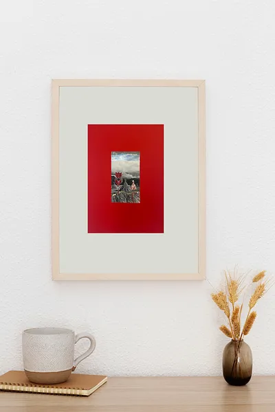 Image of Haystacks by Olena Kulish , size: 29x21 cm, made of Paper, cutouts, threads, Collage medium, from Warsaw, priced at $100 Photo 4 of 4.