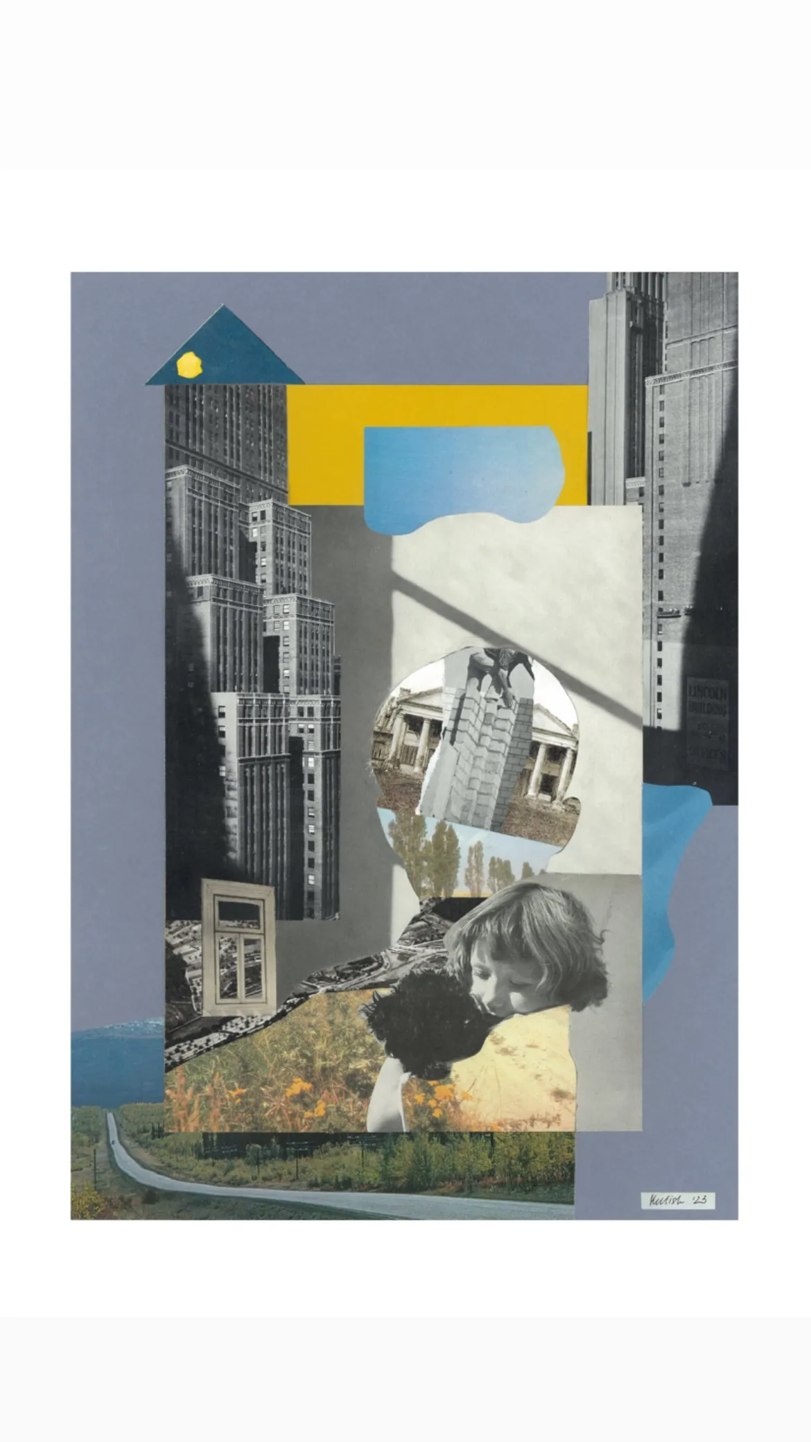 Image of My Home Is Inside Of Me by Olena Kulish , size: 42x29 cm, made of Paper, cutouts, colored paper, Painting medium, from Warsaw, priced at €150 Photo 1 of 2.