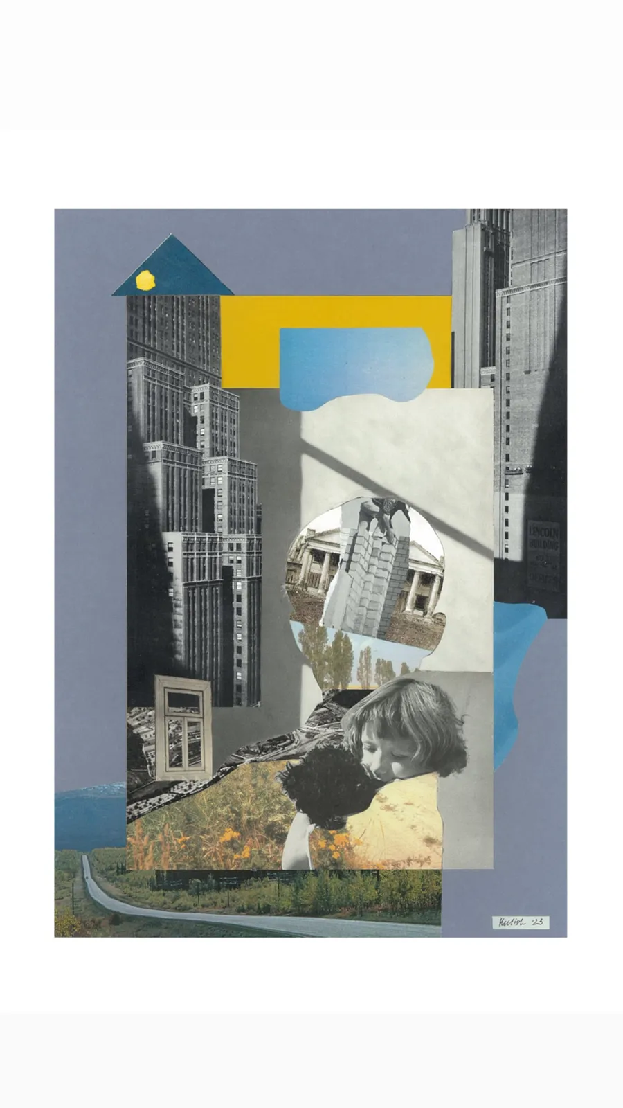 Image of My Home Is Inside Of Me by Olena Kulish , size: 42x29 cm, made of Paper, cutouts, colored paper, Painting medium, from Warsaw, priced at €150 Photo 1 of 2.
