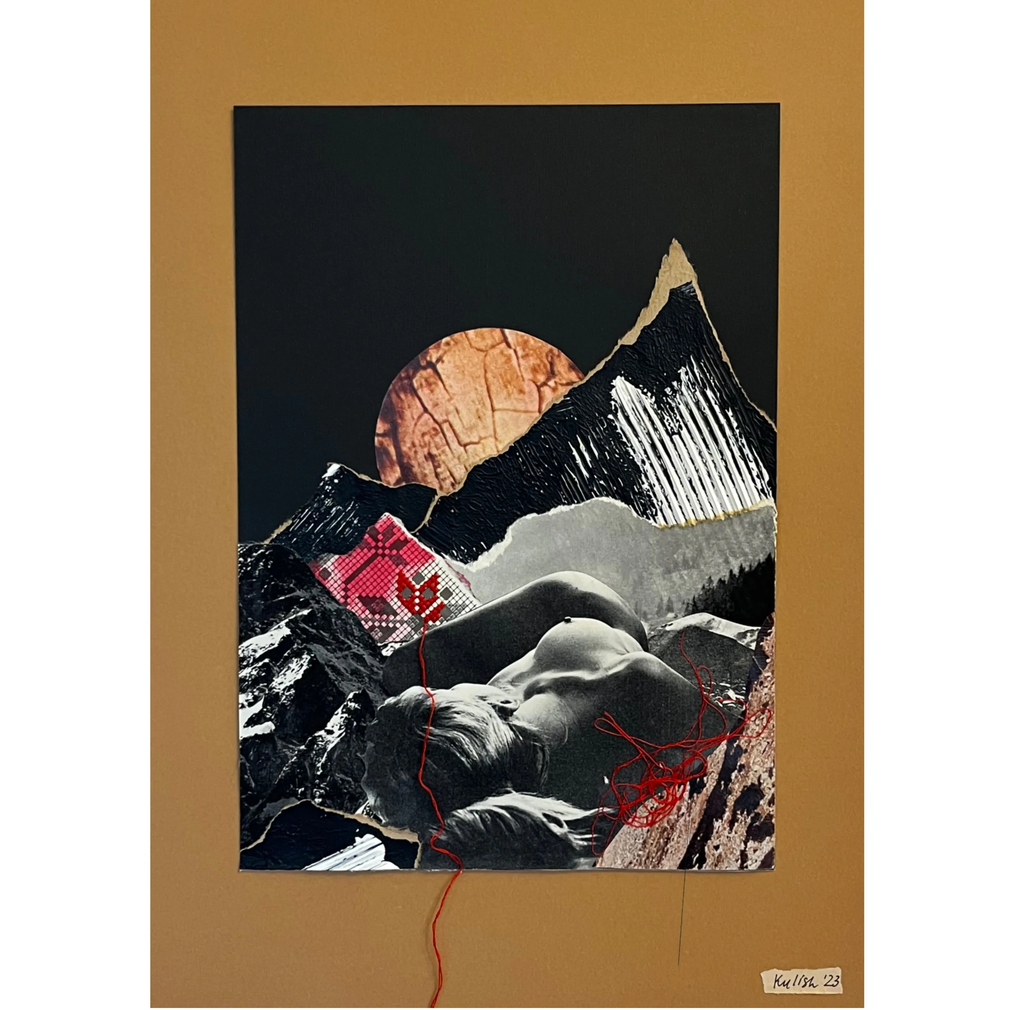 Image of The Earth by Olena Kulish , size: 42x29 cm, made of Paper, cutouts, threads, acrylics, Collage medium, from Warsaw, priced at €200